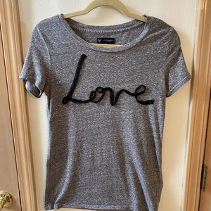 American Eagle Gray “Love” T-Shirt - Size L
